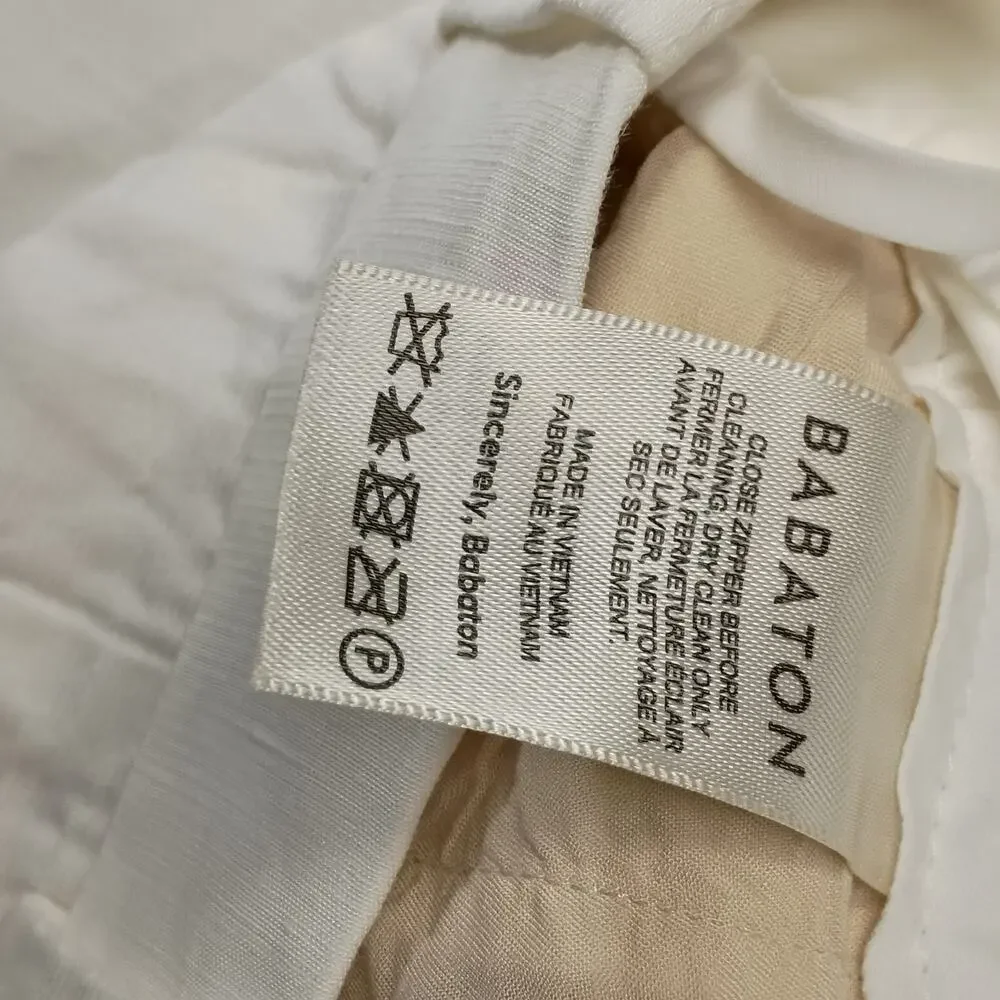 Babaton White Linen Blend Wide Leg Trousers Women’s Size 0 High Rise Pants boho